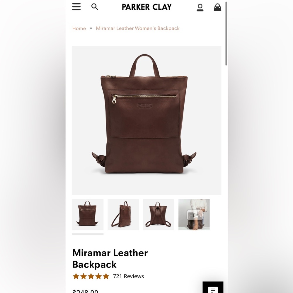 Parker Clay | Miramar Leather Backpack, dark brown